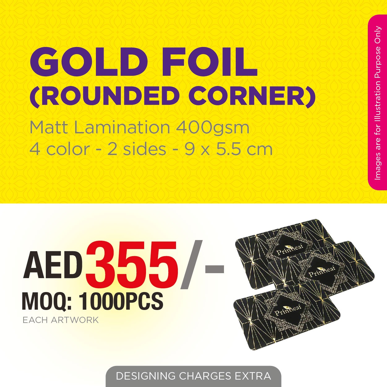 Premium Gold Foil Rounded corner Business Cards